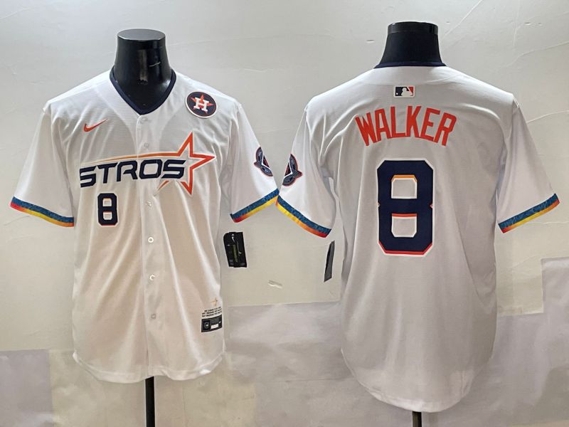 Men Houston Astros 8 Walker White Four generations Joint Name 2025 Nike MLB Jersey style 6